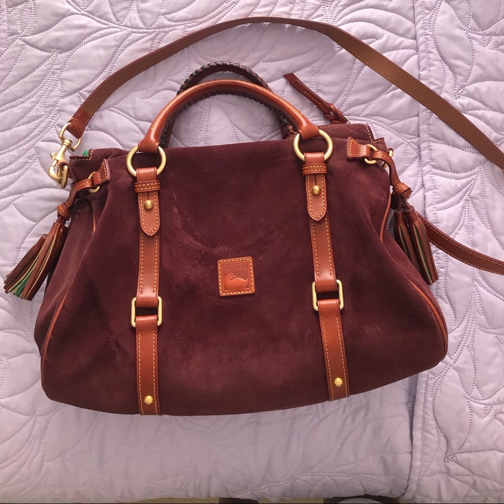 Dooney & Bourke suede wine satchel